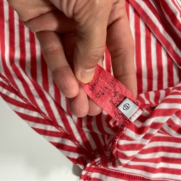 New Sample T La Long Sleeve Collared Shirt Coral Stripe - Picture 3 of 6